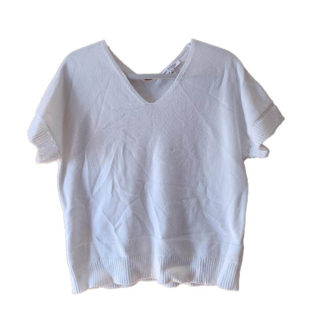 Workshop Republic Clothing Sweater Womens L Large White V-Neck Pullover